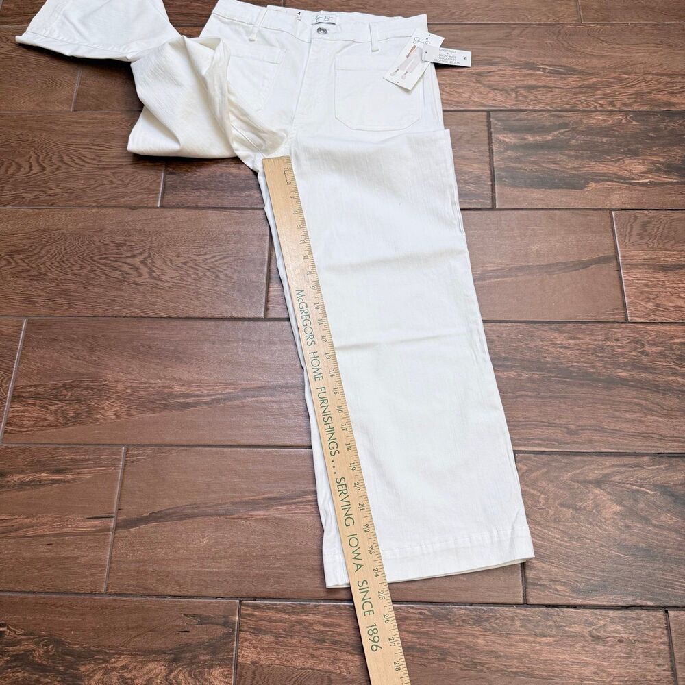 Jessica Simpson Sz 4 Cropped Wide Leg High Rise Jeans White NWT - Picture 5 of 8